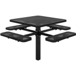 Single Pedestal Square 46" Picnic Table - Expanded Metal - Image 1