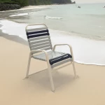Pool Side Dining Chair - Vinyl Strap With Comfort Arm - Image 3