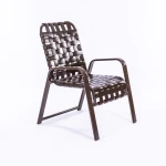 Pool Side Dining Chair - Cross Weave With Arm Chair - Image 4
