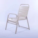 Pool Side Dining Chair - Vinyl Strap With Comfort Arm - Image 1
