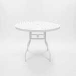Round Aluminum 36 Inch Patio & Pool Table - Round Legs - Image 1