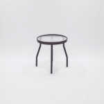 Acrylic Round 18in Pool Side Table With Angle Frame - Round Tubing - Image 1
