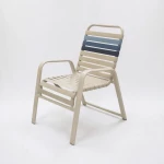 Pool Side Dining Chair, Wide Frame - Vinyl Strap With Comfort Arm - Image 1