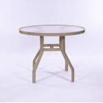 Acrylic 36" Round Commercial Outdoor Patio Table - Rectangular Tubing - Image 1