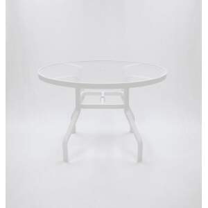 Acrylic 42" Commercial Round Outdoor Patio Table - Heavy Duty Oval Tubing