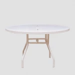 Aluminum 48 Inch Commercial Patio Table - Rectangular Legs - Image 1