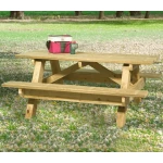 Traditional 6ft Wooden Commercial Picnic Table - Image 1