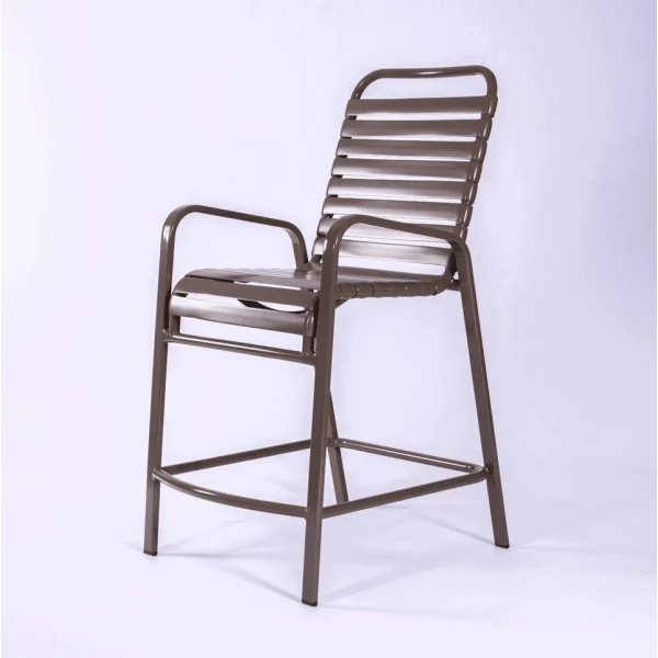 Strap Aluminum Balcony Chair With Arms-2
