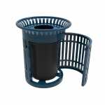 32 Gallon Side Opening Ribbed Trash Receptacle