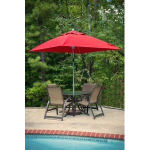 Frankford Monterey 7.5 ft Market Umbrella Fiberglass -  NO Tilt - Square - Pulley Lift