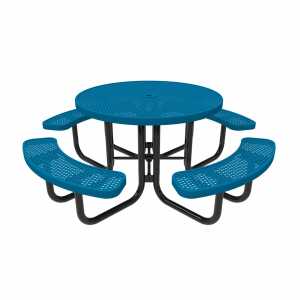 Round Portable Picnic Table - Punched Steel Metal