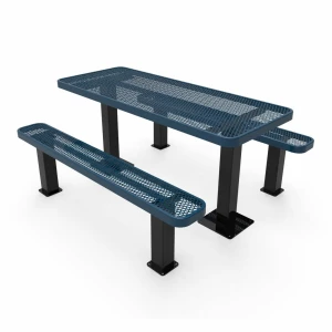 Independent Pedestal Rectangle Picnic Table  - Expanded Steel