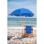 Frankford Avalon Fiberglass Beach 6.5 Foot Wide Hexagon Manual Lift Umbrella