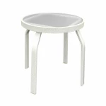Acrylic Round Side Table - Recantular Straight Legged