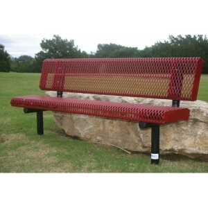 Rolled Edge Bench With Back - Expaned Metal