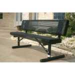 Rolled Edge Park Bench With Back – Punched Steel