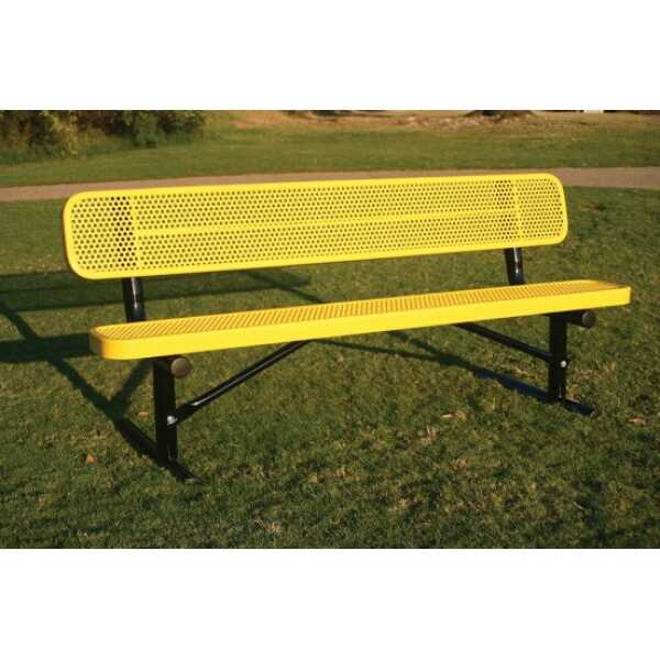 Traditional Park Bench With Back Punched Steel Outdoorsinesscom Traditional Park Bench With Back Punched Steel