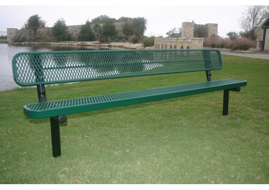 Traditional Park Bench With Back - Diamond Pattern
