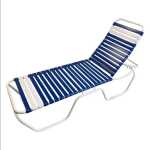 Biscayne Commercial Chaise Lounge Vinyl Strap  - 14 in height