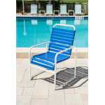 Pool Side Dining Chair With Sled Base- Vinyl Strap