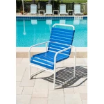 Pool Side Dining Chair With Sled Base- Vinyl Strap