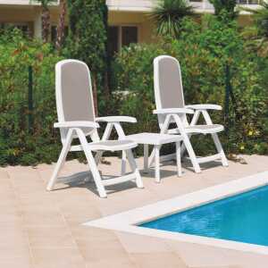 Nardi Delta Adjustable Folding Sling Chair Set 3 Piece