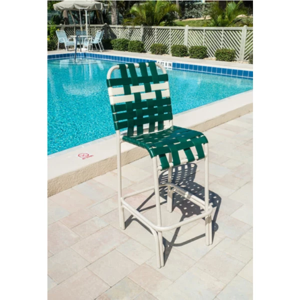 Basket Weave - Strap Aluminum Bar Stool Chair