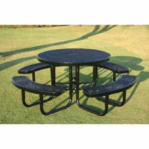 Round Portable Picnic Table - Expanded Metal