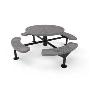 46” Round Nexus Pedestal Table - Punched Metal