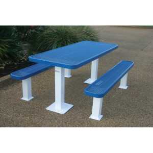 Independent Pedestal Rectangle Picnic Table  - Expanded Steel
