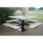 Single Pedestal Square Picnic Table – Expanded Steel