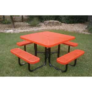 Square Portable Outdoor Picnic Table - 46" - Punched Steel