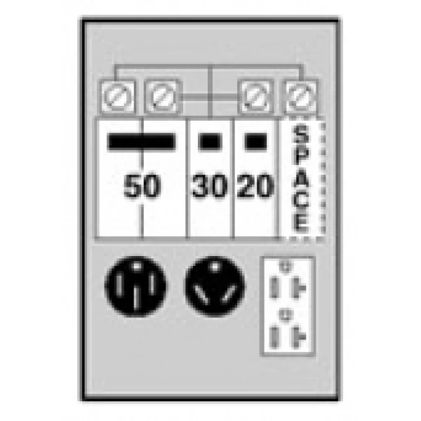 50/30/20 GFCI Unmetered surface box U075CTL010 -Loop Lug