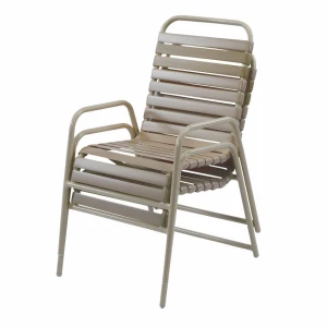 Windward Design Group Country Club Strap Aluminum Dining Arm Chair
