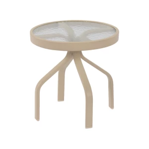 Windward Design Group Acrylic Top Aluminum Round Side Table