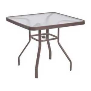 Windward Design Group Acrylic Top Aluminum Square Dining Table