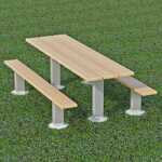 Multi-Pedestal Picnic Table - Using Lumber -  APT 