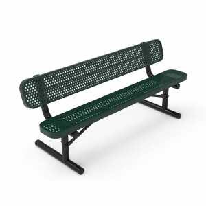 Traditional Park Bench With Back -Punched Steel