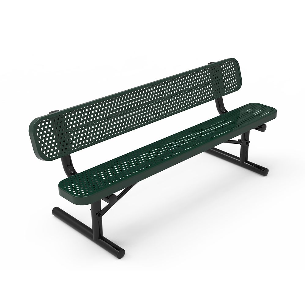 Traditional Park Bench With Back -Punched Steel