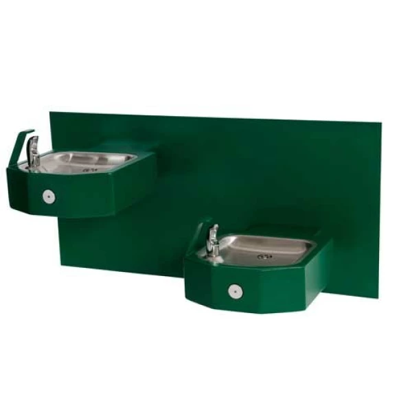 Bi-Level Square Stainless Steel Wall Mounted Drinking Fountain Bi-Level Square Stainless Steel Wall Mounted Drinking Fountain