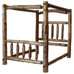 Fireside Cedar King Canopy Log Bed – Complete – Natural Cedar