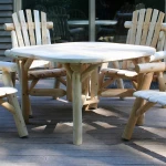 Cedar Log 47″ Roundabout Table/4 Chair Set