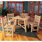 Cedar Log 5 Piece 37″ Square Dining Set