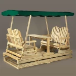 Cedar Log Deluxe Glider with Canopy Top
