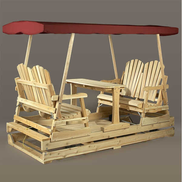 Cedar Log Deluxe Glider with Canopy Top
