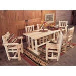 Cedar Log Harvest Farm Table Family Dining Room Table Set