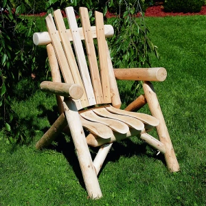 Cedar Log Wooden Lounge Chair 