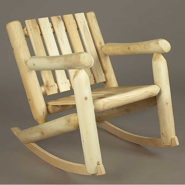 Cedar Log Low Back - Patio Rocking Chair