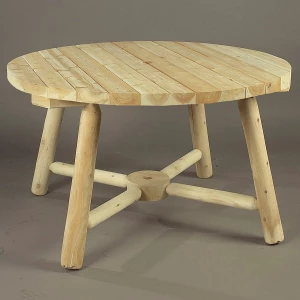 Cedar Log Round 48" Outdoor Umbrella Table