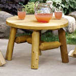 Cedar Log 27″ Round Wood Coffee Table